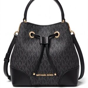 Michael Kors Suri Small Logo Bucket Crossbody Bag - Black/Gold (NWOT)